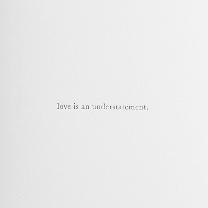 Love Is An Understatement.