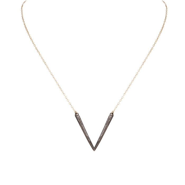 Mixed Metal V Necklace
